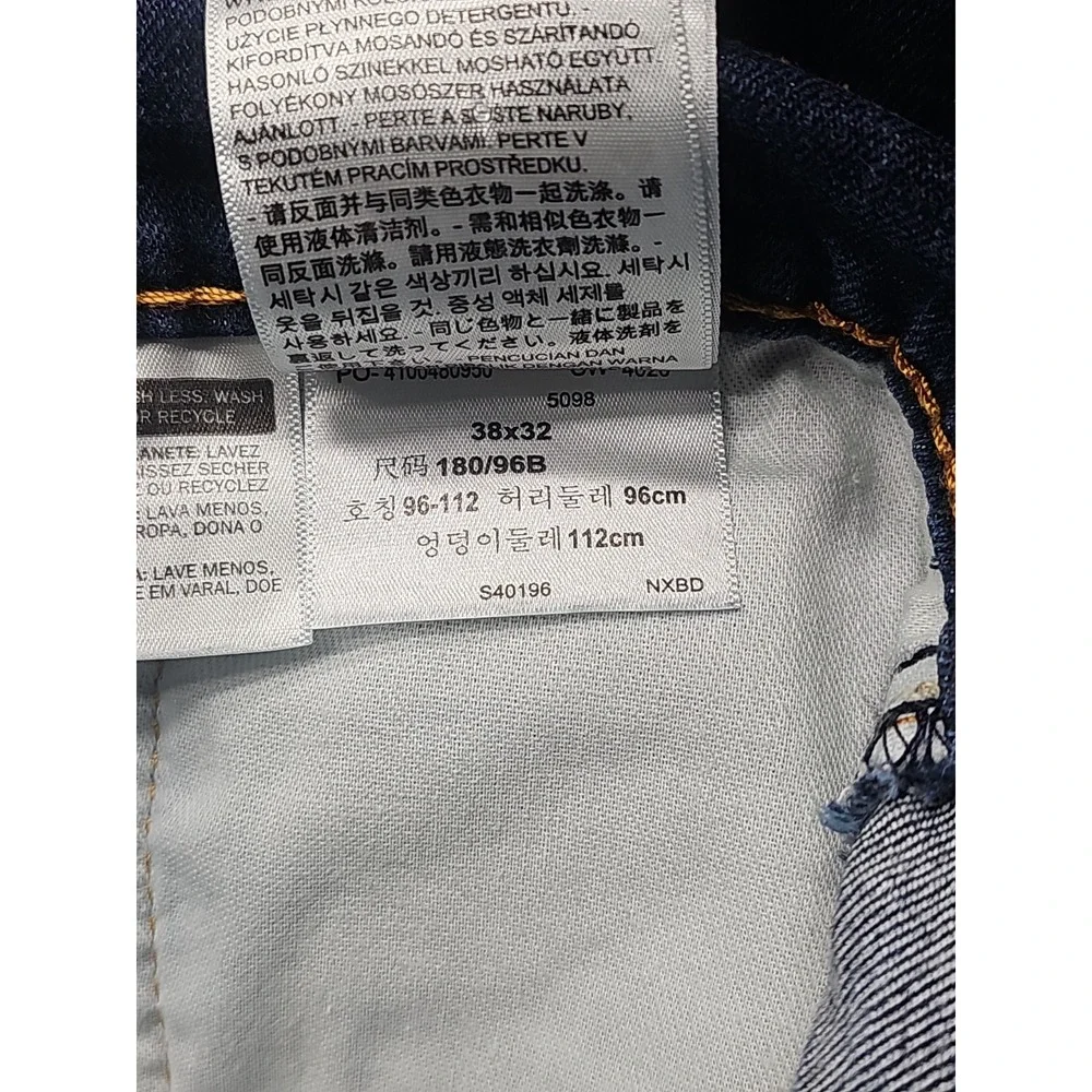 Levis 511 Slim Fit Mens Jeans 38x32(38x31) Dark Wash Blue Stretch Denim
